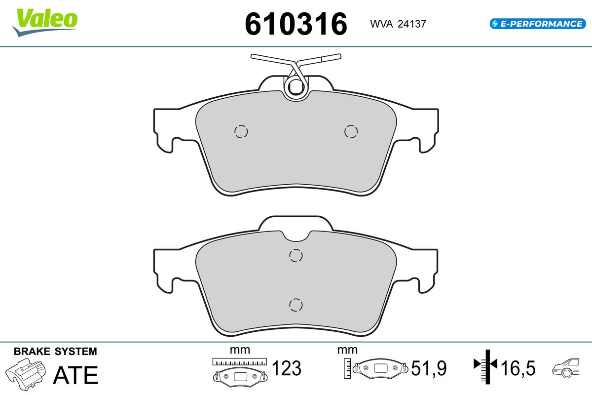 BRAKE PADS EV FORD C-MAX II RR